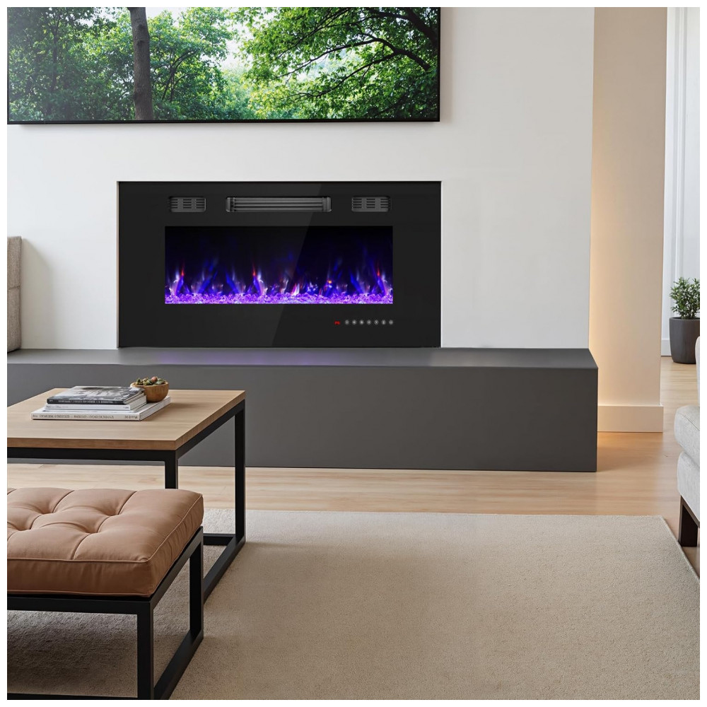 Lareira Elétrica Ariiles 91x46cm 1500W LED Multicolor Embutir 110V