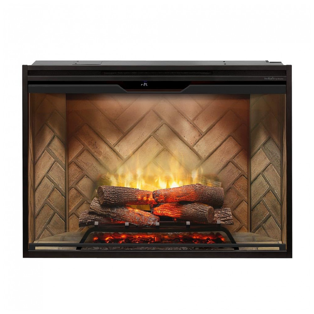 Lareira Elétrica Embutível DIMPLEX Revillusion 106,7 cm 42 Fundo de Tijolo Aquecimento 1000 W para Sala