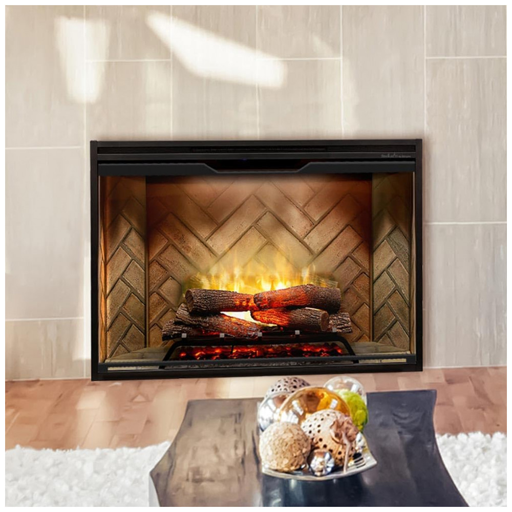 Lareira Elétrica Embutível DIMPLEX Revillusion 106,7 cm 42 Fundo de Tijolo Aquecimento 1000 W para Sala