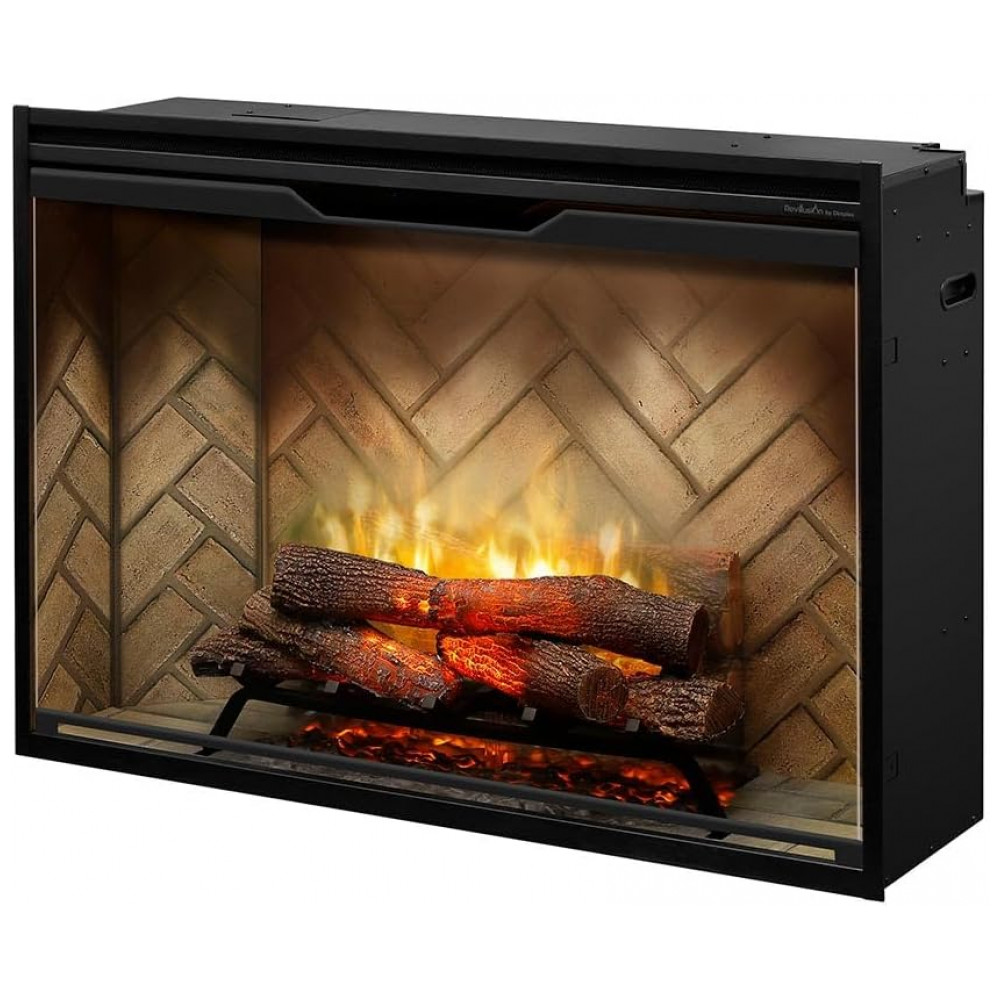 Lareira Elétrica Embutível DIMPLEX Revillusion 106,7 cm 42 Fundo de Tijolo Aquecimento 1000 W para Sala