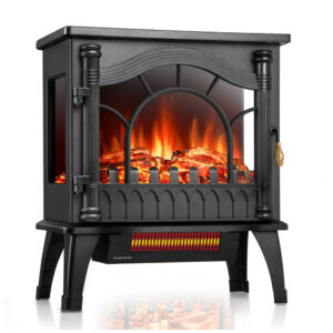 Lareira Elétrica ZAFRO 58x51cm 1500W Chamas 3D Design Retrô Portátil 110V