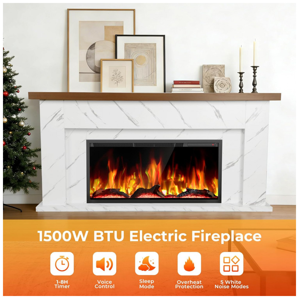 Lareira Elétrica R.W.FLAME 160x77cm 1500W Rack TV Chamas LED 12 Cores 110V