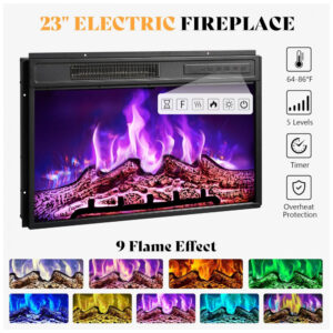 Rack TV Lareira Elétrica AMERLIFE 150x78cm 23pol Porta Deslizante Branco 110V