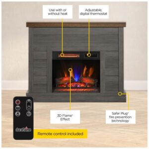 Lareira Elétrica Duraflame 120x98cm 1500W Chamas 3D Mantel Parede 110V
