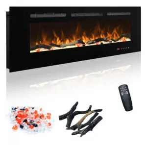 Lareira Elétrica Carsynflame 107x45cm 1500W 169 Cores Chamas WiFi Embutir 110V