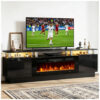 Rack TV Lareira Elétrica Oneinmil 178x59cm 91cm Fireplace 12 Cores LED 110V