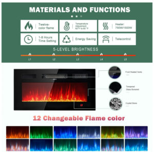 Rack TV Lareira Elétrica Oneinmil 178x59cm 91cm Fireplace 12 Cores LED 110V