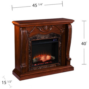 Lareira Elétrica SEI Furniture 115x102cm 1500W Chamas LED Rack TV Portátil 110V