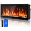 Lareira Elétrica Rresyet 127x49cm 1400W WiFi Alexa Chamas LED Embutir 110V