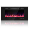Lareira Elétrica Sannwsg 91x46cm 1500W 12 Cores LED Cristal Embutir 110V