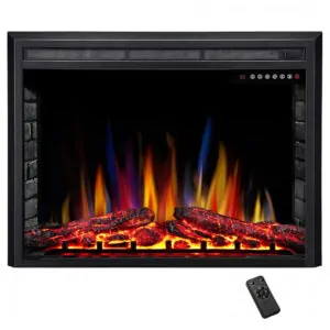 Lareira Elétrica Electactic 91x69cm 1500W Touch LED Embutir 110V