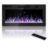 Lareira Elétrica VENDORZ 91x46cm 1500W 12 Cores LED Timer Embutir 110V