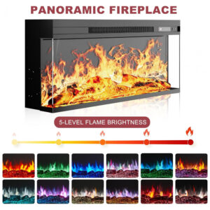 Rack TV OneBlis 246x81cm Lareira Elétrica 91cm LED 12 Cores Farmhouse 110V