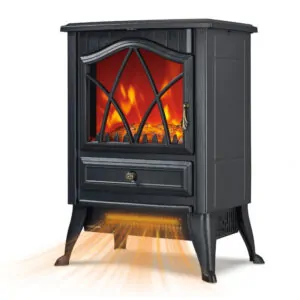 Lareira Elétrica KINSING 28x26x51cm 1500W Chamas LED 3D Portátil 110V