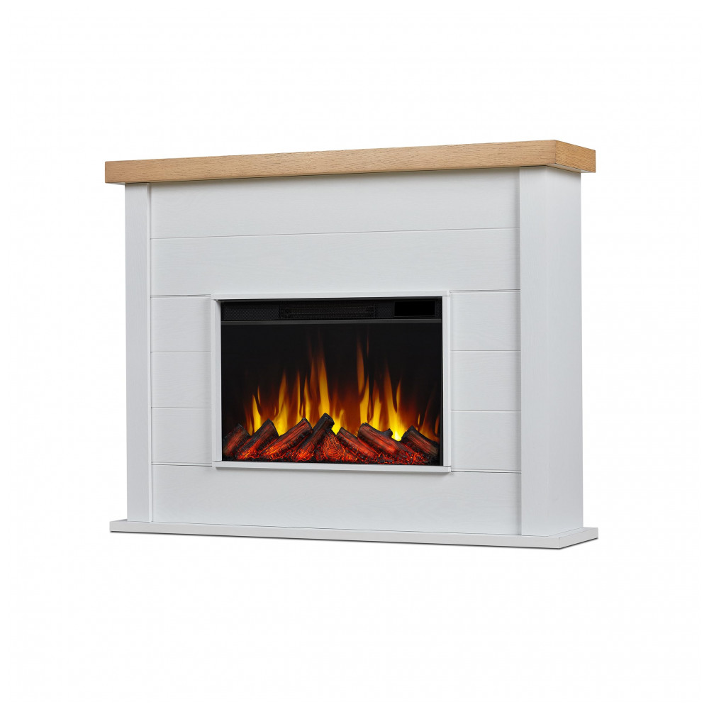 Lareira Elétrica Real Flame 124x97cm 1500W Chamas 6 Cores Controle Remoto 110V