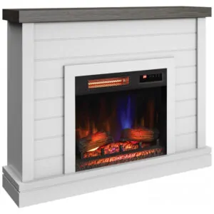 Lareira Elétrica Duraflame 120x98cm 1500W Chamas 3D Parede Branca 110V