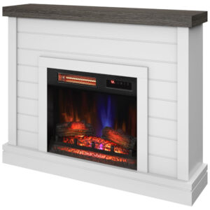 Lareira Elétrica Duraflame 120x98cm 1500W Chamas 3D Parede Branca 110V