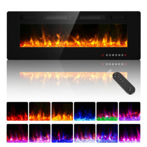 Lareira Elétrica Breezeheat 107x46cm 1500W 12 Cores LED Touch Screen 110V