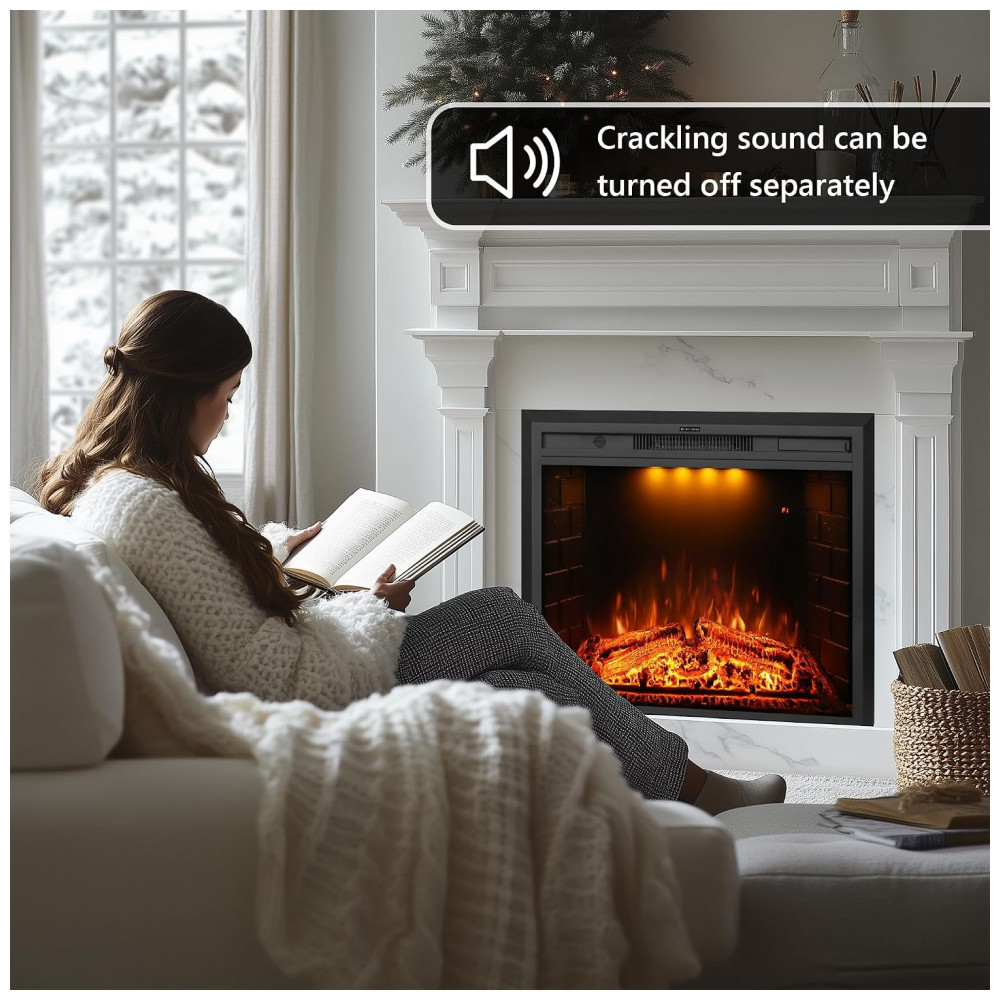 Lareira Elétrica Dreamflame 84x63cm 1500W LED Som Embutir 110V