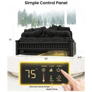 Lareira Elétrica AIRMATE 56x28cm 1500W Chamas LED Timer Portátil 110V