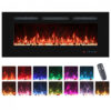 Lareira Elétrica VINEMOUNT 107x45cm 1500W Chamas Multicolor Timer Embutir 110V