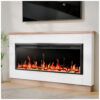 Lareira Elétrica Weyderk 180x93cm 1500W Painel Madeira Branco Embutir 110V