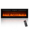 Lareira Elétrica OneBlis 127x43cm 1500W 12 Cores LED Cristais Embutir 110V