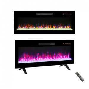 Lareira Elétrica Innoflame 107x41cm 1400W 16 Cores Chamas Embutir 110V