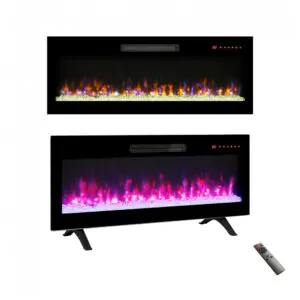 Lareira Elétrica Innoflame 107x41cm 1400W 16 Cores Chamas Embutir 110V