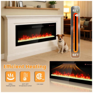Lareira Elétrica Innoflame 107x41cm 1400W 16 Cores Chamas Embutir 110V