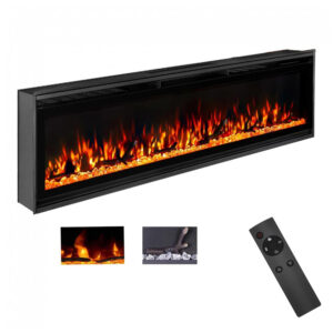 Lareira Elétrica TUAN 152x34cm 1500W Chamas Multicoloridas Touchscreen Embutir 110V