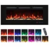 Lareira Elétrica VINEMOUNT 76x45cm 1500W 13 Cores LED Quartzo Embutir 110V