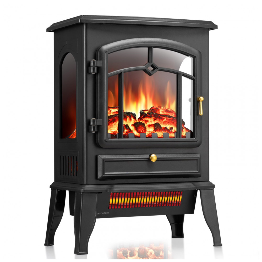Lareira Elétrica ZAFRO 39x24x56cm 1500W Chamas 3D Termostato Portátil 110V