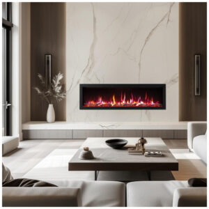 Lareira Elétrica PuraFlame 152x45cm 1500W WiFi Alexa 9 Cores LED Embutir 110V