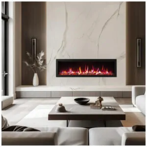 Lareira Elétrica PuraFlame 152x45cm 1500W WiFi Alexa 9 Cores LED Embutir 110V
