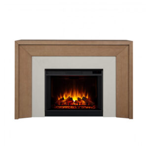 Lareira Elétrica Real Flame 161x107cm 1500W Chamas LED Madeira Portátil 110V