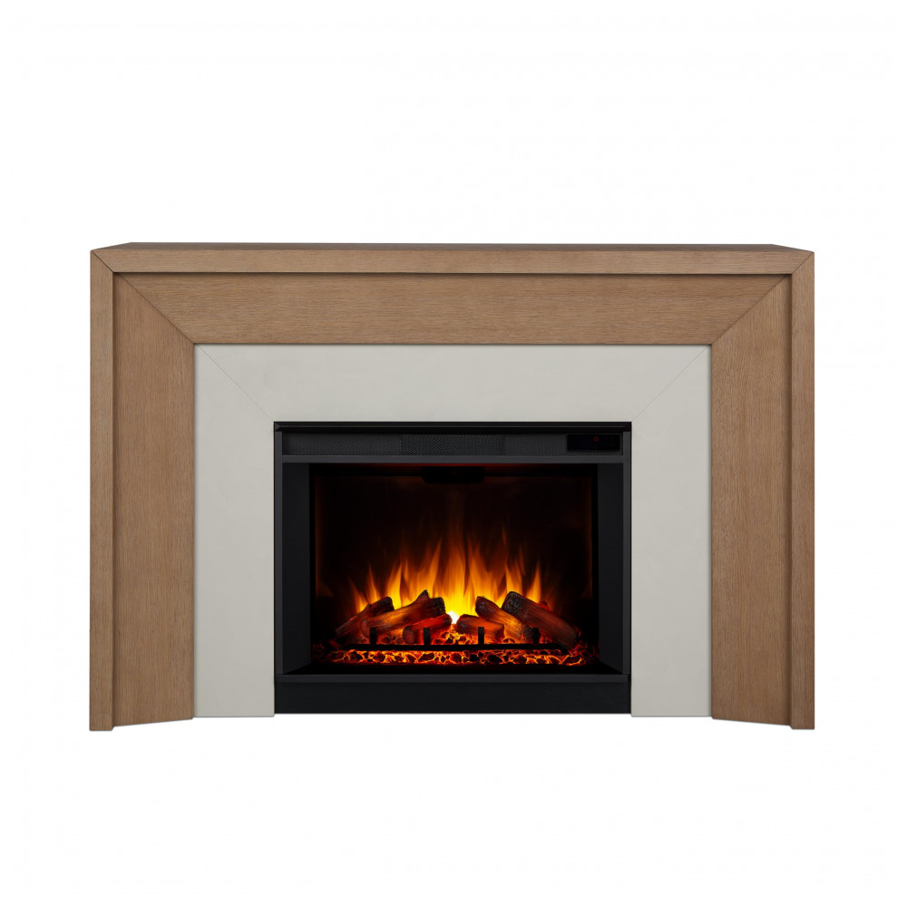 Lareira Elétrica Real Flame 161x107cm 1500W Chamas LED Madeira Portátil 110V