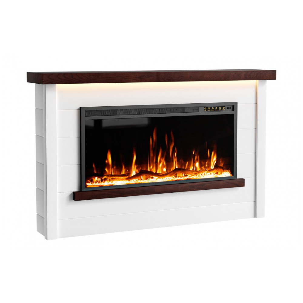 Lareira Elétrica NexFurn 154x95cm 1500W Rack TV Chamas LED Controle 110V
