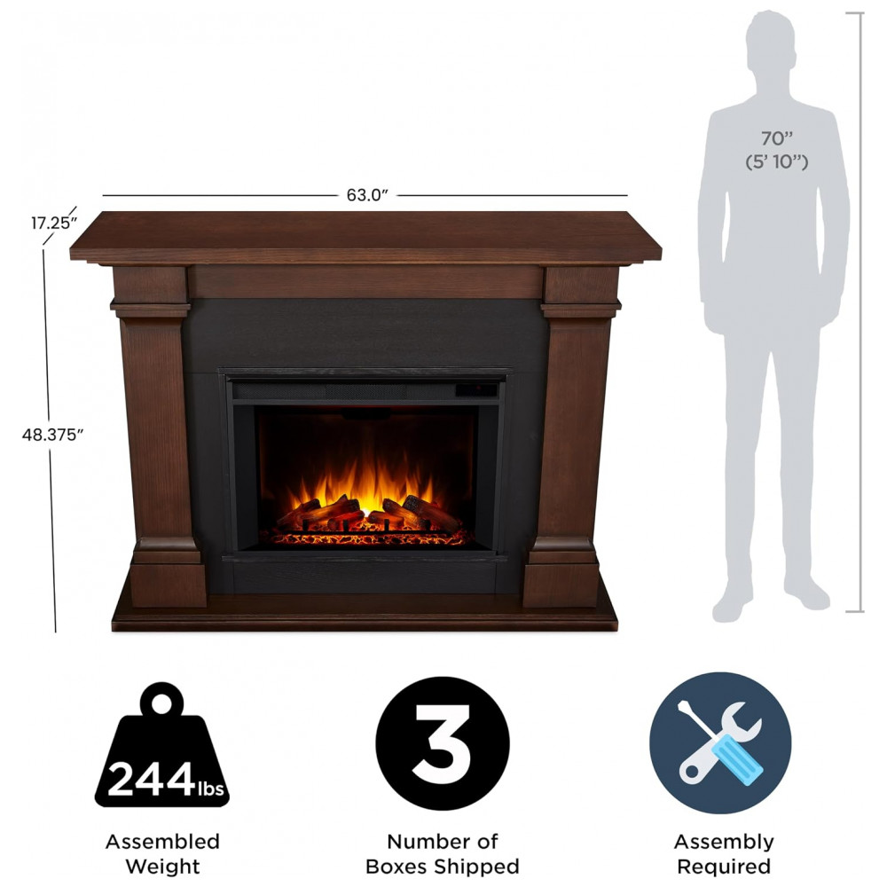 Lareira Elétrica Real Flame 160x123cm 1500W Chamas 6 Cores Portátil 110V