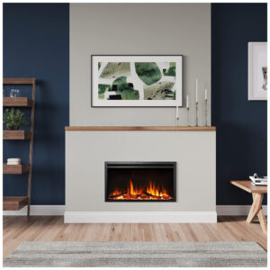 Lareira Elétrica de Embutir na Parede LegendFlame Preta 750W 1500W 120V 84 cm largura x 48 cm altura