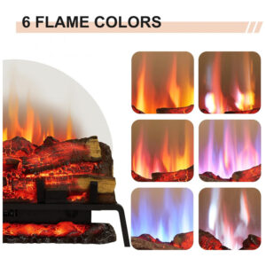 Lareira Elétrica PuraFlame Preto Freestanding 6 Cores de Chama 750W 1500W 68.6 L X 50.5 cm A cm 120V