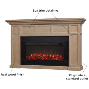 Lareira Elétrica Real Flame 190x116cm 1500W Chamas 6 Cores Controle Remoto 110V